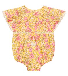 Хлопковый комбинезон baby mayalia с цветочным принтом Louise Misha, желтый