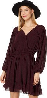 Платье Starr - Pleated Sleeve V-Neck Retro Mini - Crinkle GGT Madewell, цвет Cabernet