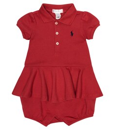 Детское хлопковое боди с баской Polo Ralph Lauren Kids, красный