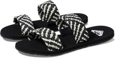 Сандалии на плоской подошве Porto Slide Sandals Roxy, цвет Black/White