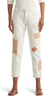 Джинсы Patchwork Relaxed Tapered Ankle Jeans in Cream Wash LAUREN Ralph Lauren, цвет Cream Wash