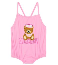 Купальник с мишкой тедди Moschino Kids, розовый