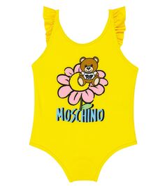 Детский купальник с принтом Moschino Kids, желтый