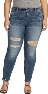 Джинсы Plus Size Boyfriend Mid-Rise Slim Leg Jeans W27170EPX383 Silver Jeans Co., цвет Indigo
