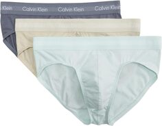 Хлопковые эластичные трусы на бедрах Calvin Klein Underwear, цвет Dragon Fly/Mudstone/Asphalt Grey