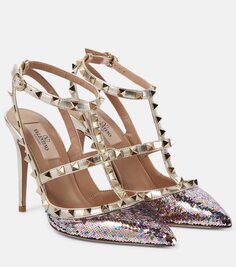 Туфли rockstud с декором Valentino Garavani, мультиколор