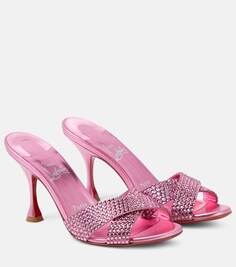 Mariza снова замшевые туфли-мофли с украшением Christian Louboutin, розовый
