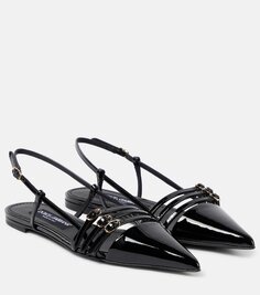 Лакированные балетки с пяткой на пятке Dolce&amp;Gabbana, черный
