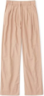 Приталенные широкие брюки из льняной смеси Abercrombie &amp; Fitch, цвет Praline