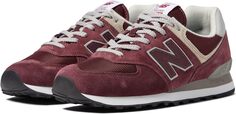 Кроссовки 574 Core New Balance, цвет Burgundy/White