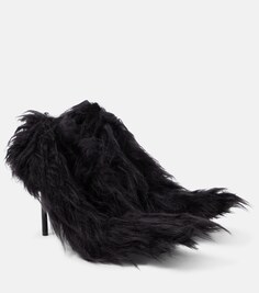 Туфли flex fur 110 из искусственного меха Balenciaga, черный