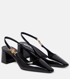 Лакированные туфли medusa &apos;95 с пяткой на пятке Versace, черный