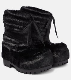 Зимние ботинки alaska из искусственного меха Balenciaga, черный