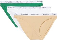 Карусель из трех комплектов бикини Calvin Klein Underwear, цвет Foliage Green/White/Trench