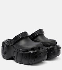 Шлепанцы на платформе hardcrocs x crocs Balenciaga, черный