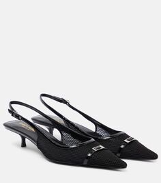 Туфли-лодочки quarida с пяткой на пятке из сетки 30 Saint Laurent, черный