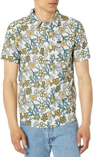 Рубашка Evening Floral S/S Woven RVCA, цвет Silver Bleach
