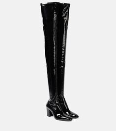 Виниловые ботфорты betty Saint Laurent, черный