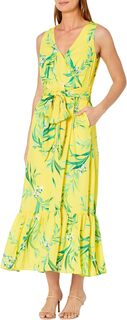 Платье макси без рукавов с цветочным принтом Tommy Bahama, цвет Toucan Yellow