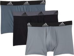 Трусы Performance Trunks 3-Pack adidas, цвет Grey Onix/Black Black/Onix Grey/Black