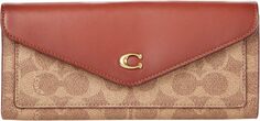 Мягкий кошелек Wyn Signature из парусины с цветными блоками и покрытием COACH, цвет B4/Tan Rust