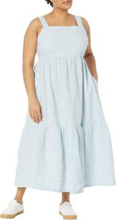 Многоярусное платье миди с фартуком Plus Layne - Пэчворк Madewell, цвет Earthsea Seersucker Patchwork