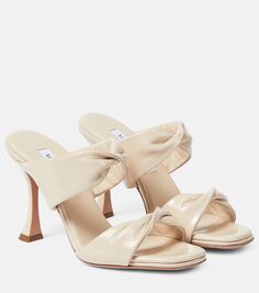 Кожаные сабо twist 95 Aquazzura, белый