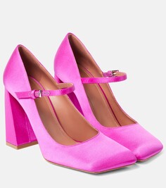 Атласные туфли charlotte 95 mary jane Amina Muaddi, розовый
