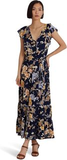 Платье из крепа с цветочным принтом LAUREN Ralph Lauren, цвет Navy Multi