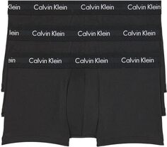 Хлопковые трусы-стрейч с низкой посадкой, 3 шт. Calvin Klein Underwear, черный