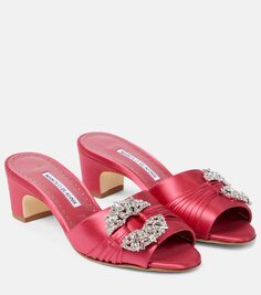 Атласные мюли prinap Manolo Blahnik, розовый