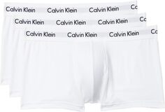 Хлопковые трусы-стрейч с низкой посадкой, 3 шт. Calvin Klein Underwear, белый