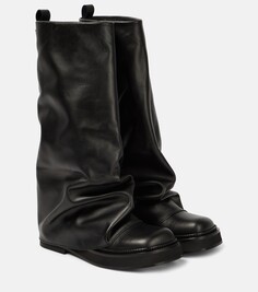 Кожаные армейские ботинки robin The Attico, черный