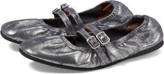 Балетки Gemini Ballet Flat Free People, цвет Silver Distressed Suede