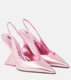Туфли cheope из металлизированной кожи с пяткой на пятке The Attico, розовый