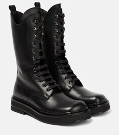Кожаные армейские ботинки robin The Attico, черный