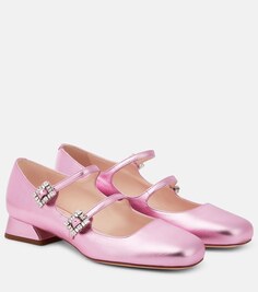 Кожаные туфли мэри джейн mini très vivier Roger Vivier, фиолетовый