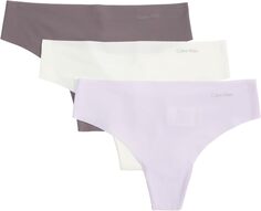 Стринги Invisibles (3 шт.) Calvin Klein Underwear, цвет Pastel Lilac/Vanilla Ice/Rabbit
