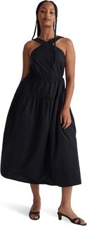 Многоярусное платье миди из поплина с лямкой на бретельках Madewell, цвет True Black