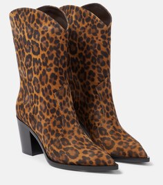 Кожаные ботинки denver с леопардовым принтом Gianvito Rossi, мультиколор