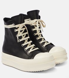 Высокие кожаные кроссовки bumper Rick Owens, черный