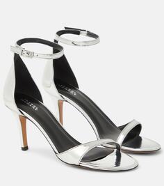 Кожаные туфли серебристого цвета Isabel Marant, серебро