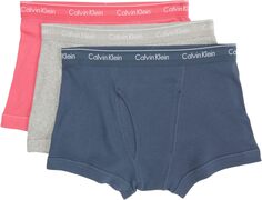 Трусы Cotton Classics Multipack Trunks Calvin Klein Underwear, цвет Cerise Lipstick/Grey Heather/Blue Edge