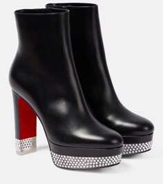 Кожаные ботильоны cassandribooty Christian Louboutin, черный