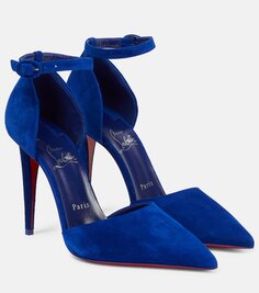 Замшевые туфли astrida bride 100 Christian Louboutin, синий