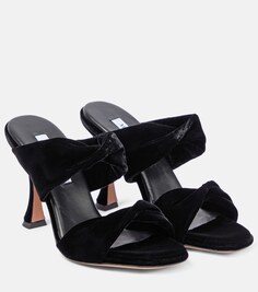 Бархатные мюли twist Aquazzura, черный