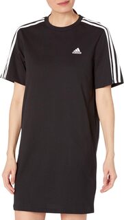 Платье-футболка бойфренда из джерси с 3 полосками Essentials adidas, черный