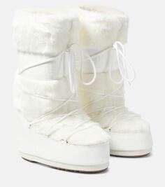 Зимние ботинки icon с отделкой из искусственного меха Moon Boot, белый
