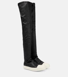 Кожаные сапоги выше колена Rick Owens, черный