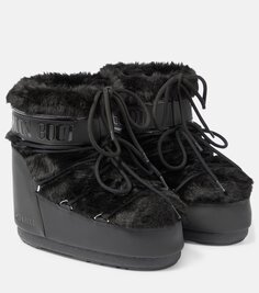 Низкие зимние ботинки icon с отделкой из искусственного меха Moon Boot, черный